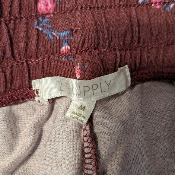 Floral Pajama Set in Burgundy - Picture 5 of 5